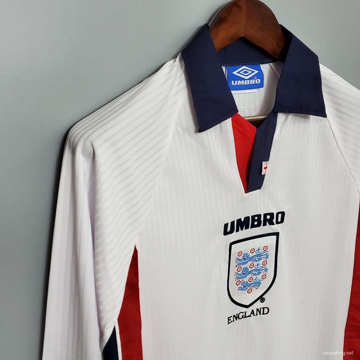 Retro Long Sleeve 1998 England home Soccer Jersey