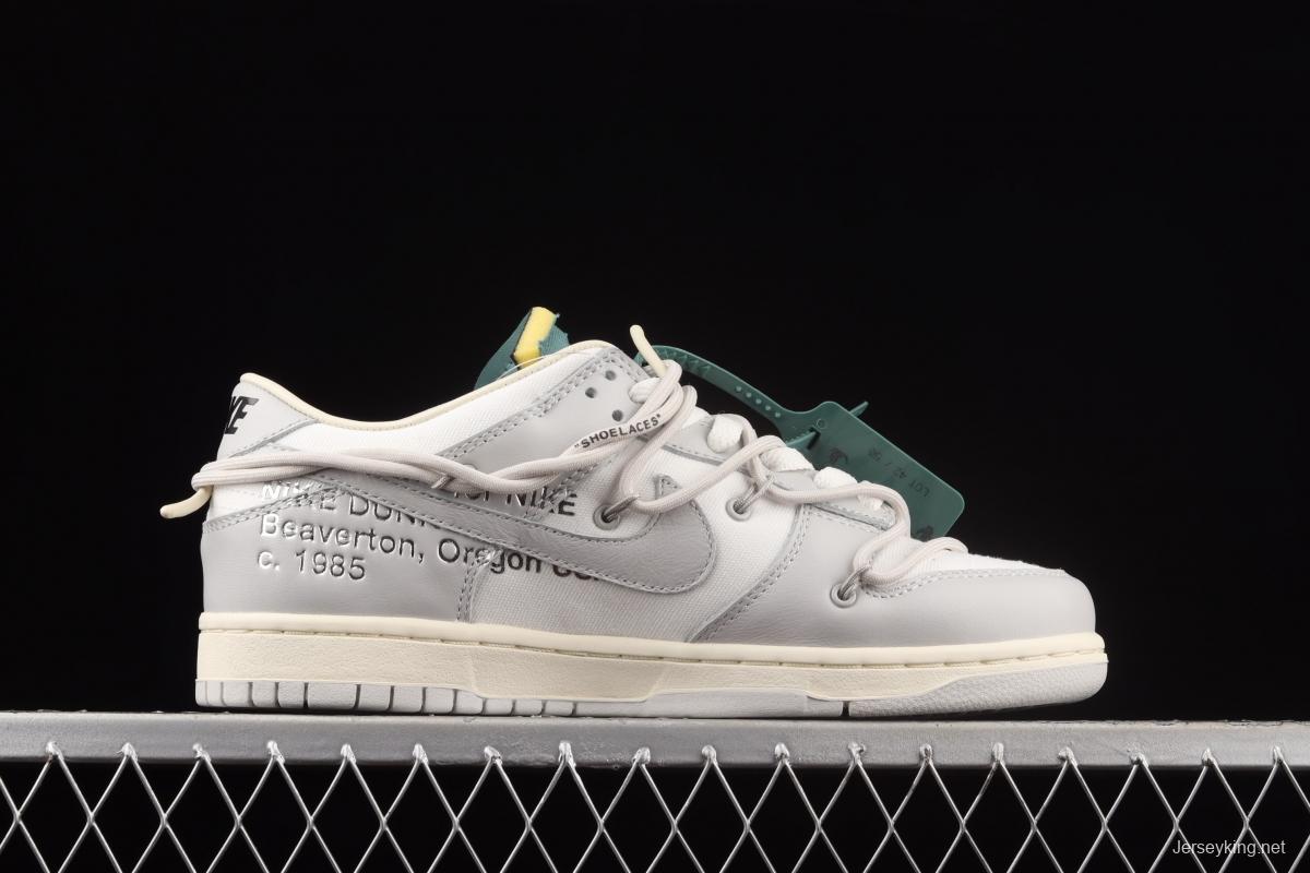 OFF-White x NIKE DUNK Low OW gray SB buckle rebound fashion casual board shoes DM1602-117