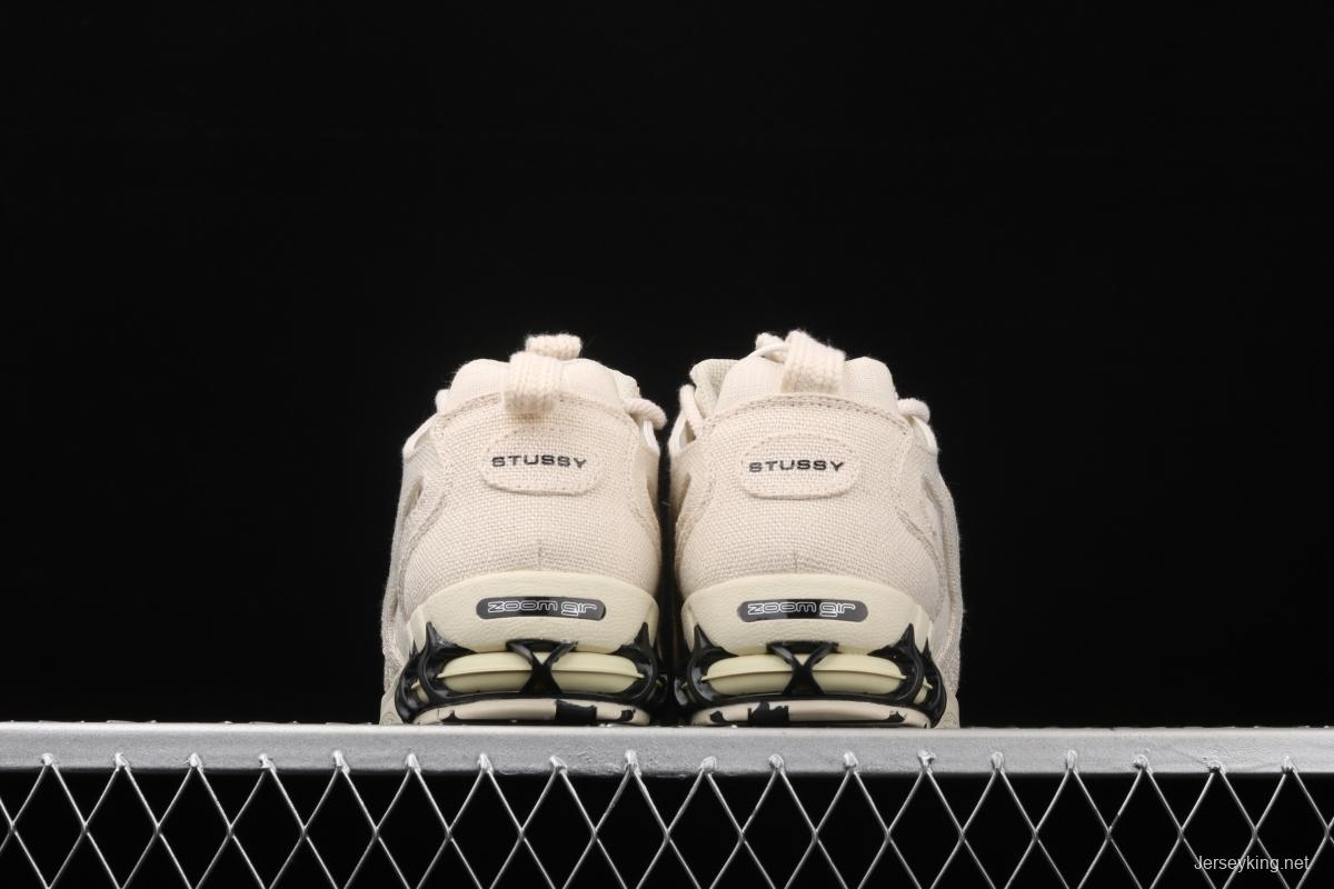 Stussy x NIKE Air Zoom Spiridon Caged 2 Spieli prison East cage 2 generation milky white linen black cloth CQ5486-200