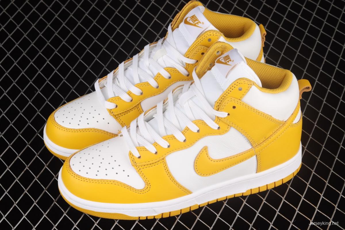 NIKE SB DUNK High white and yellow color SB rebound high upper shoes DD1869-106