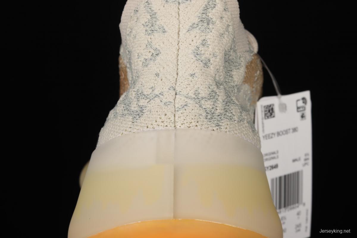 Adidas Yeezy 380 PiNIKE GY2649 Kanye jointly limited coconut 380 peach powder all over the sky star 3M reflective running shoes