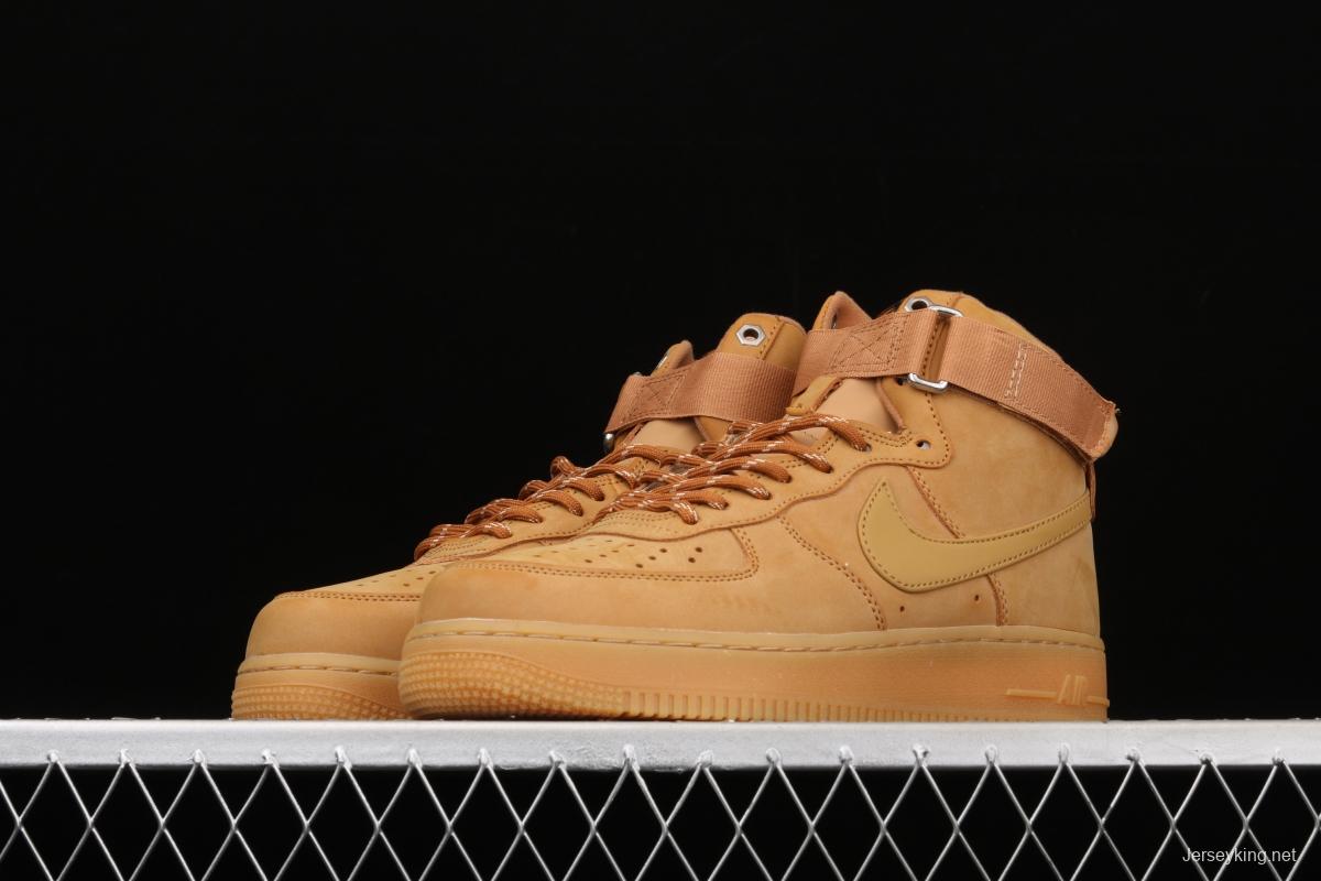 NIKE Air Force 1 High'07 2019 new wheat color high upper shoes CJ9178-200