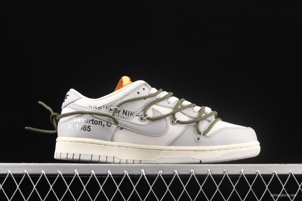 OFF-White x NIKE DUNK Low OW gray SB buckle rebound fashion casual board shoes DM1602-124