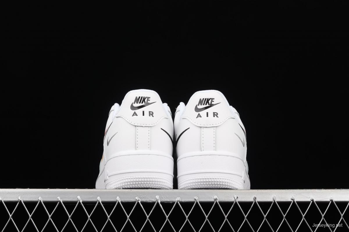 NIKE Air Force 1 Low Multi Swoosh all-white colorful low-top casual board shoes DM9096-100