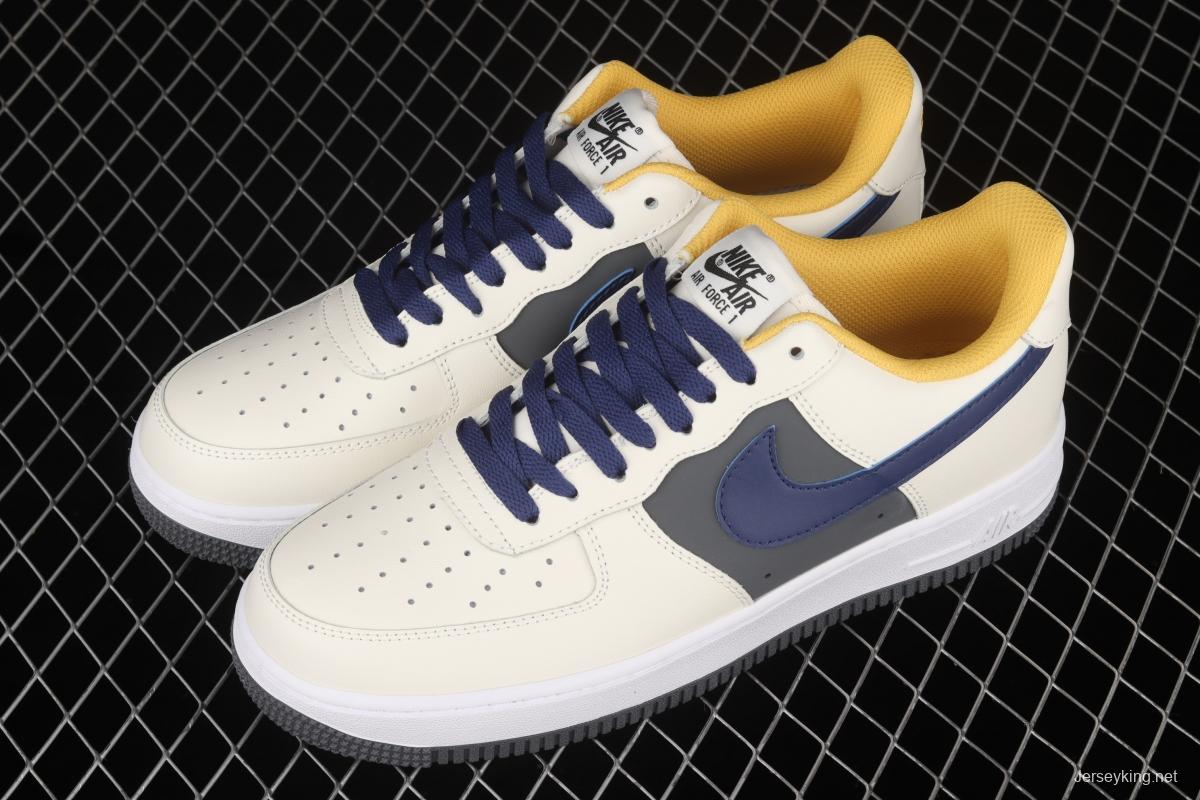 NIKE Air Force1'07 Low beige blue gray low upper board shoes CK7214-101