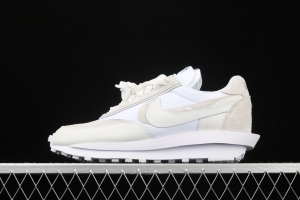 Sacai x NIKE LVD Waffle Daybreak Japanese deconstruction aesthetics overlapping design avant-garde waffle deformable leisure jogging shoes BV0073-101