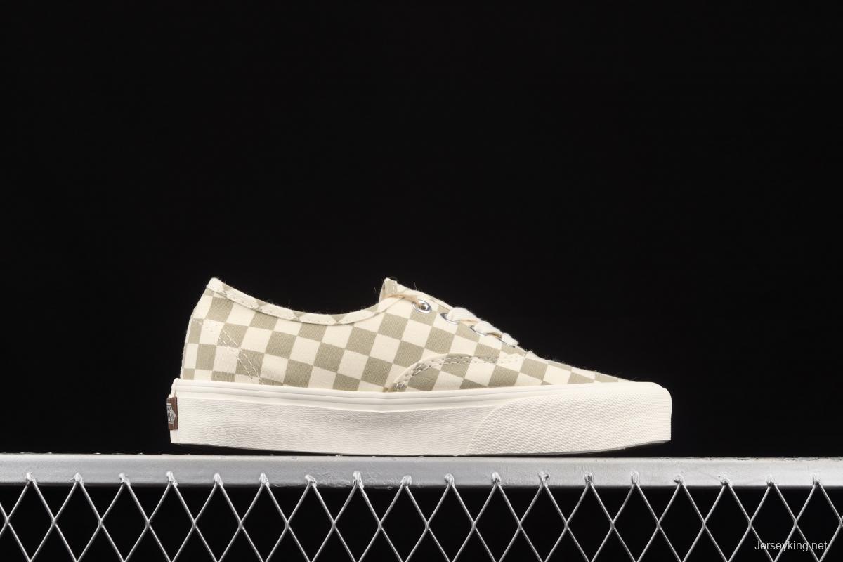 Vans Authentic Classic Anaheim Milk Tea White Brown Chess Lattice low Top Board shoes VN0A5HZS9FO