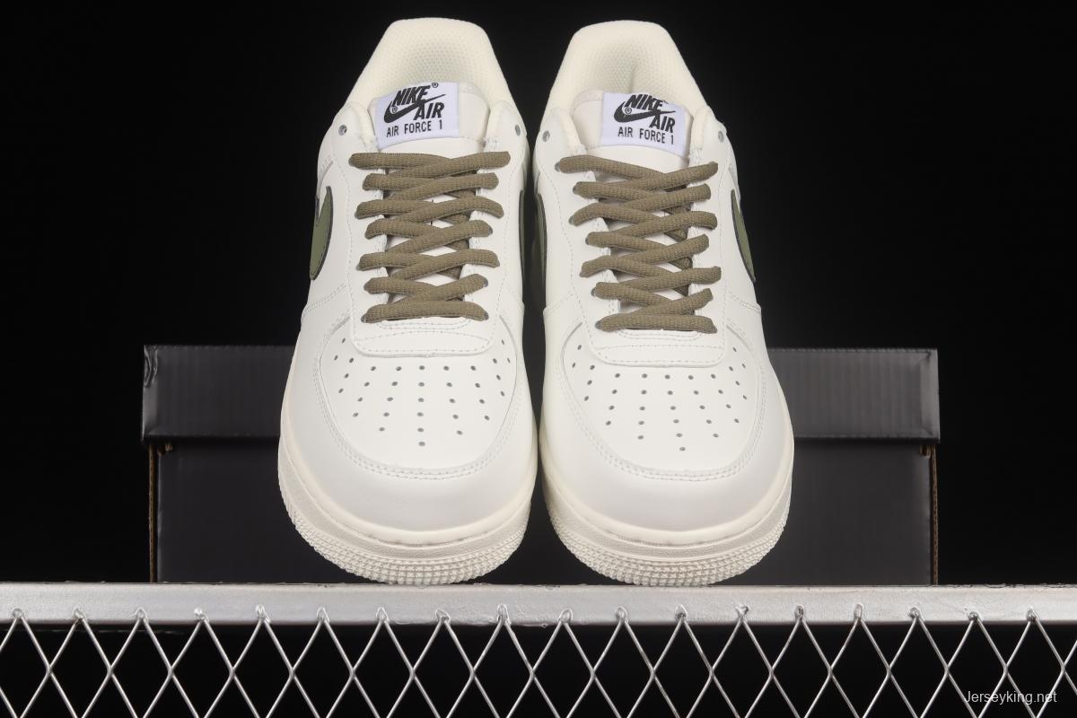 NIKE Air Force 1'07 Low Beige, White and Green Color Matching Low-Top Casual Sneakers CQ5059-110