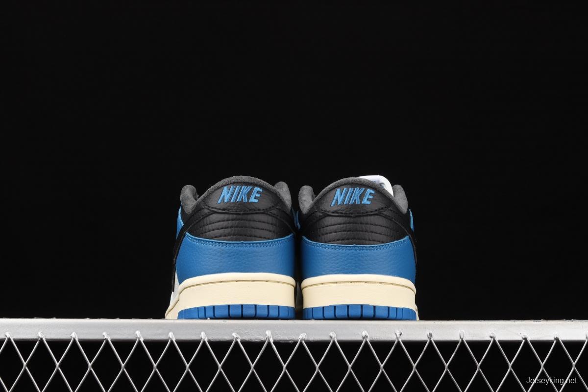 NIKE SB DUNK Low white, blue and black hook SB smash rebounds low upper board shoes DH0957-105