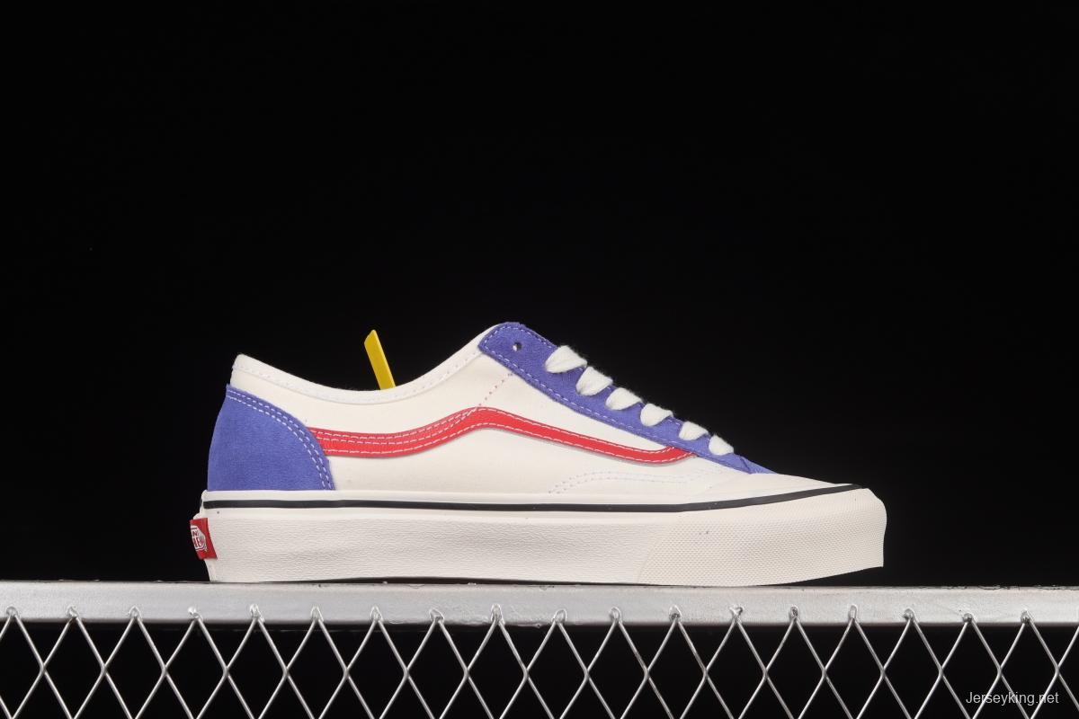 Vans Style 36 Decon Sf New White Blue Red Half Crescent Toe Low Top Sneakers VN0A5HYRB6R