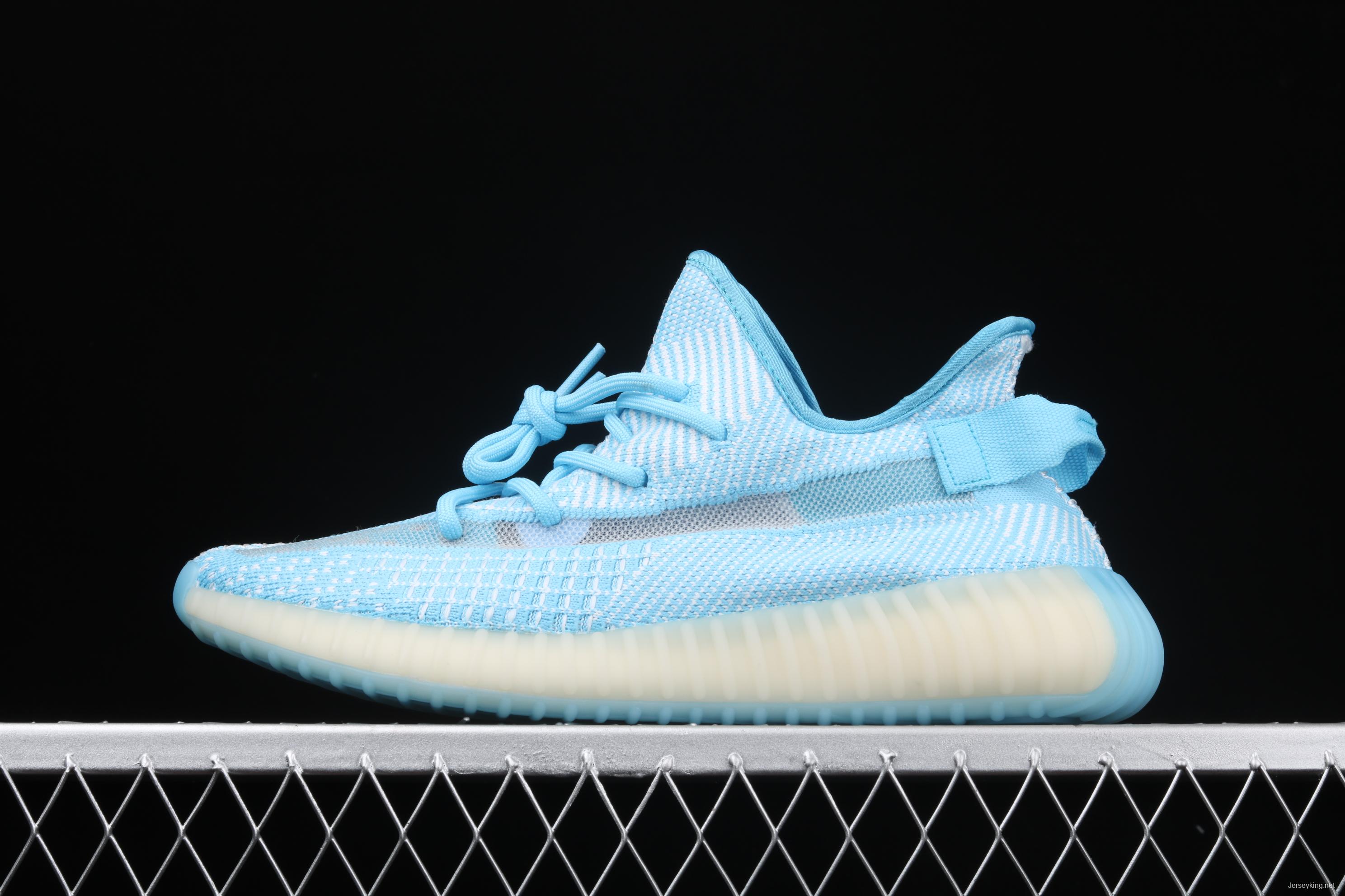 Adidas Yeezy 350 Boost V2 CI1173 Darth Coconut 350 second generation silver powder hollowed-out North Carolina blue color match