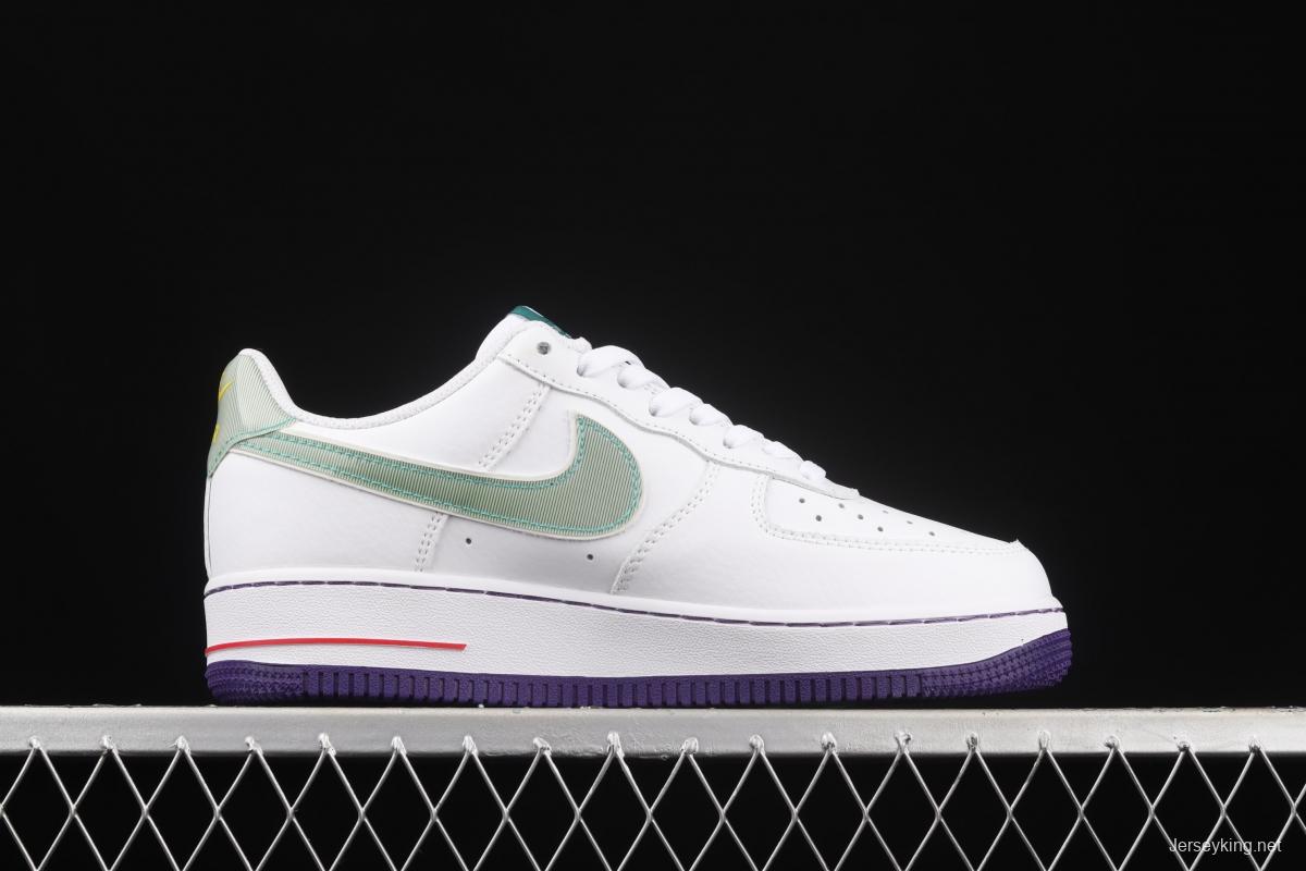 NIKE Air Force 1y07 Low mandarin duck dazzling color thread hook low top casual board shoes CW6015-100