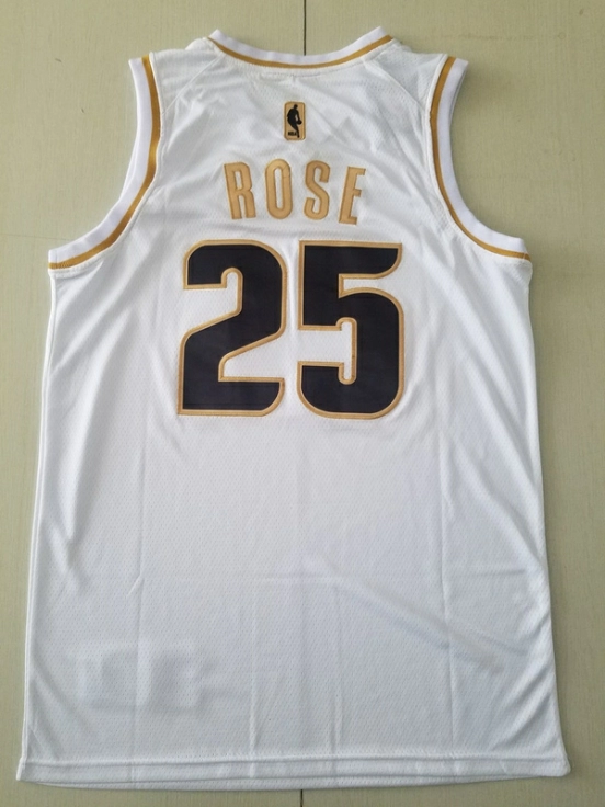 Derrick Rose 25 White Golden Edition Jersey