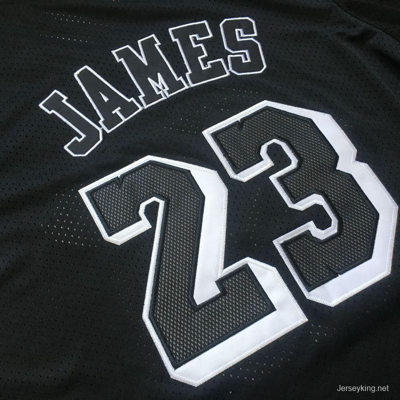 Men's LeBron James Black Retro Classic Team Short Sleeve Jersey