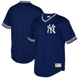 Men's Navy Mesh V-Neck Throwback Jersey