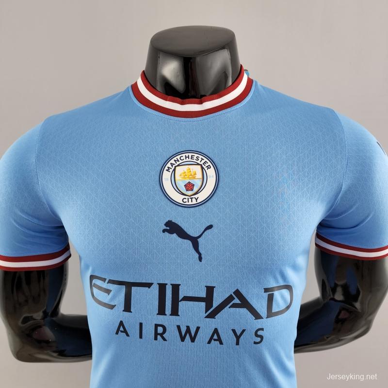 Player Version 22/23 Manchester City Home Soccer Jersey