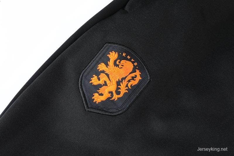 2022 Netherlands Yellow Full Zipper Tracksuit