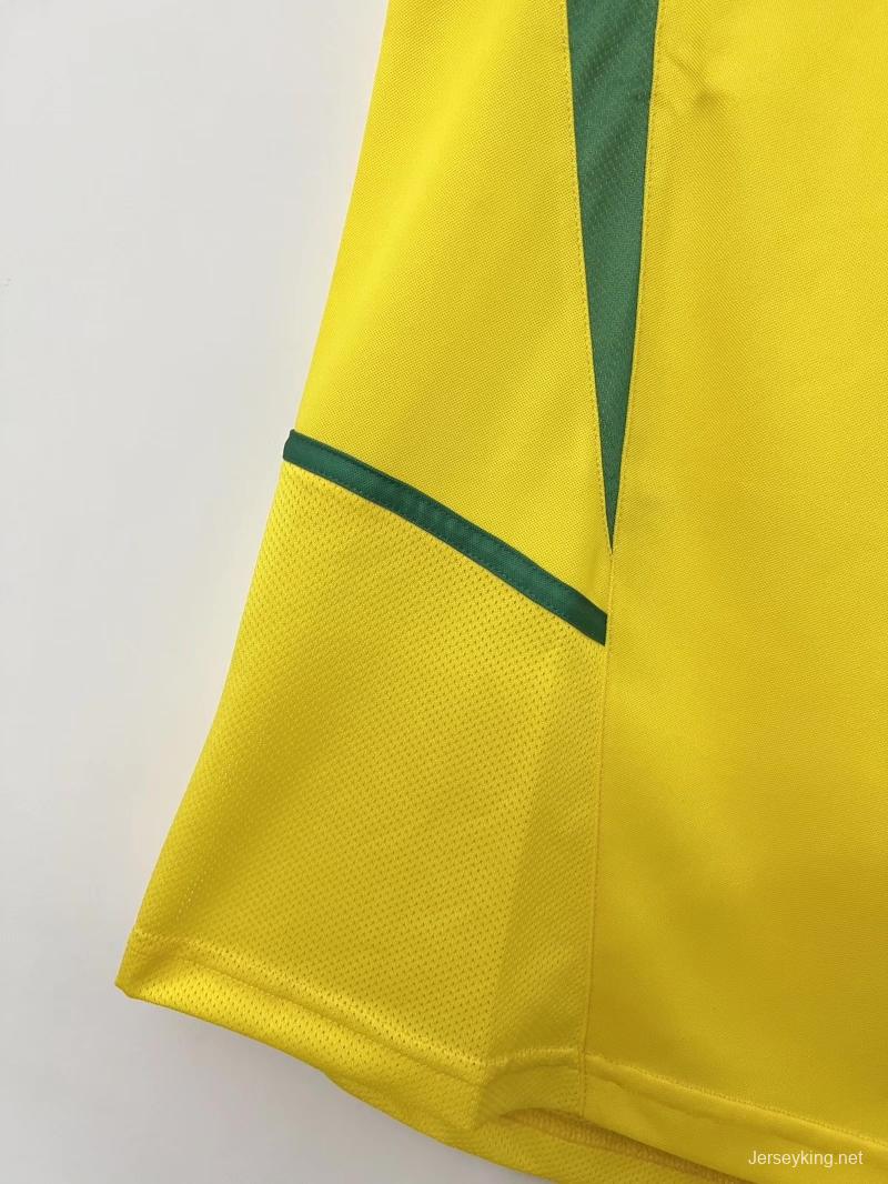 Retro 2002 Brazil Home Soccer Jersey