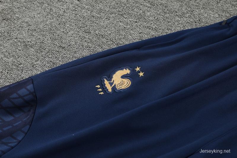 2022 France Navy Half Zipper Tracksuit Half Zipper Tracksuit