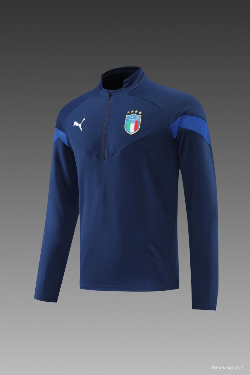 2022 Italy Navy Half Zipper Tracksuit