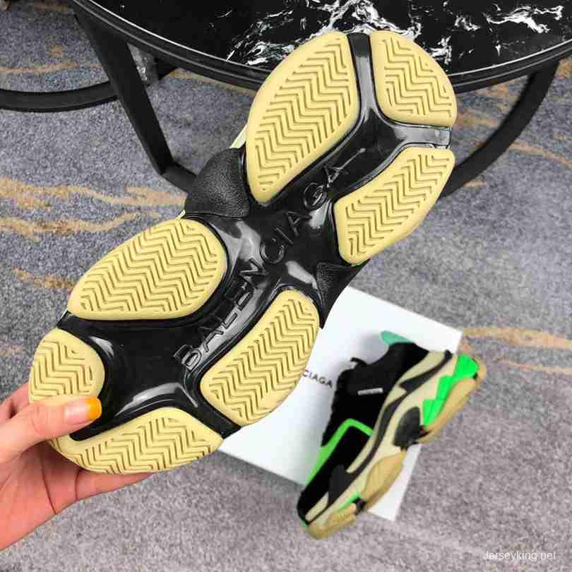 Men Balenciaga Triple-S 2 Black/Green Sneaker