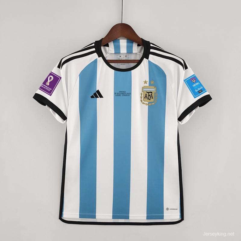 2 Stars Argentina Home Final Match Jersey With Full Patch