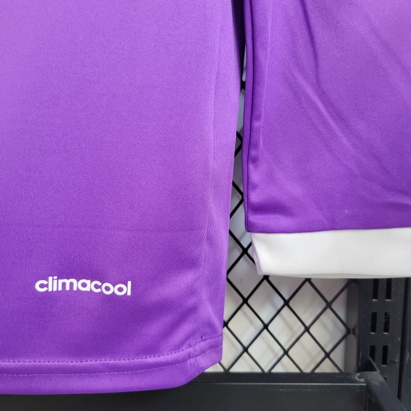 Retro Long Sleeve Real Madrid 17/18 Away Purple Jersey