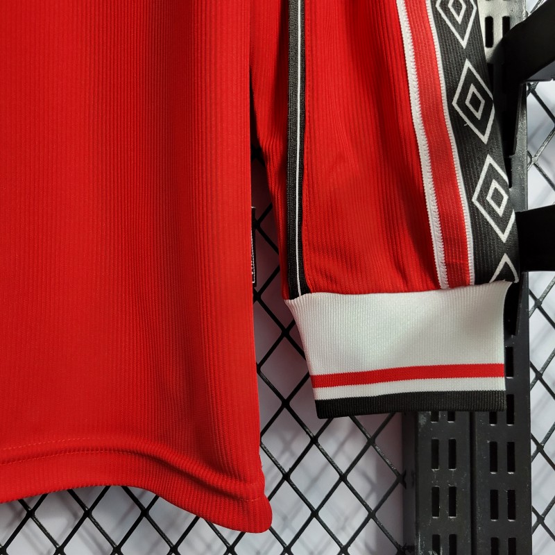 Retro Long Sleeve 98/99 Manchester United Home Jersey