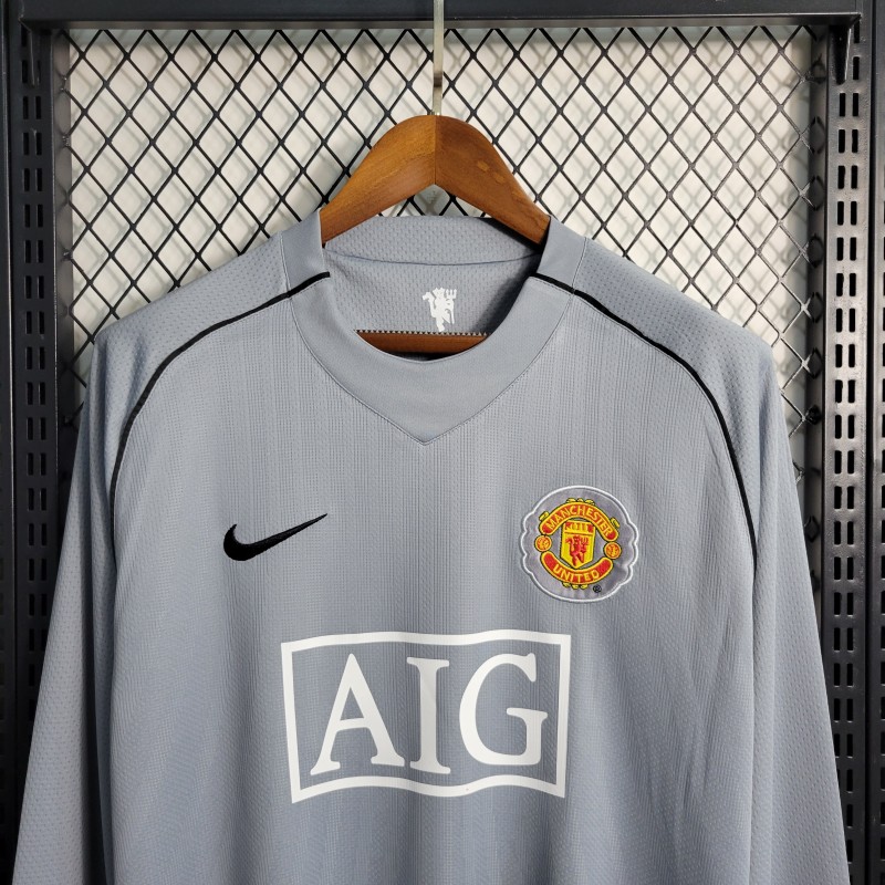 Retro 07-08 Manchester United Gray Goalkeeper Jersey