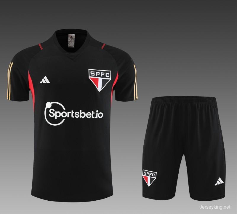 23/24 Sao Paulo Black Short Sleeve Jersey+Shorts