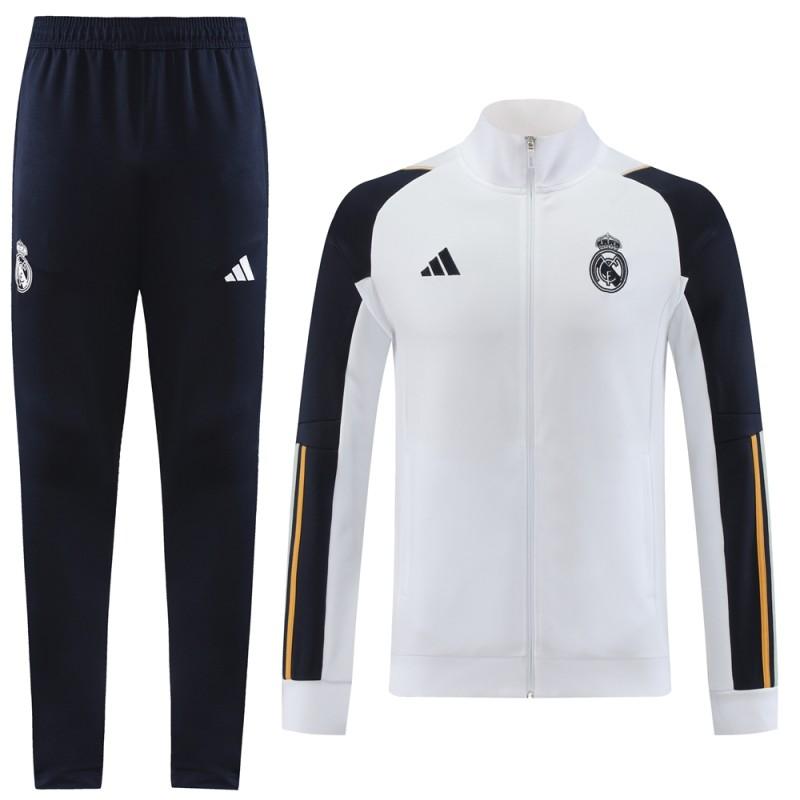 23/24 Real Madrid White/Navy Full Zipper +Pants