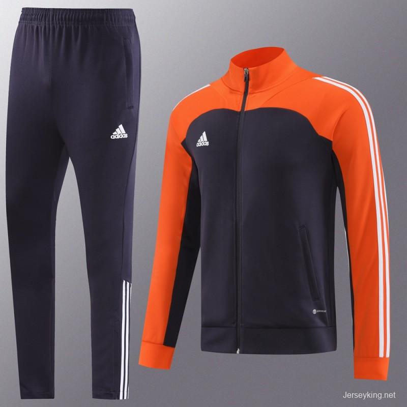 23/24 Adidas Orange/Navy Full Zipper +Pants