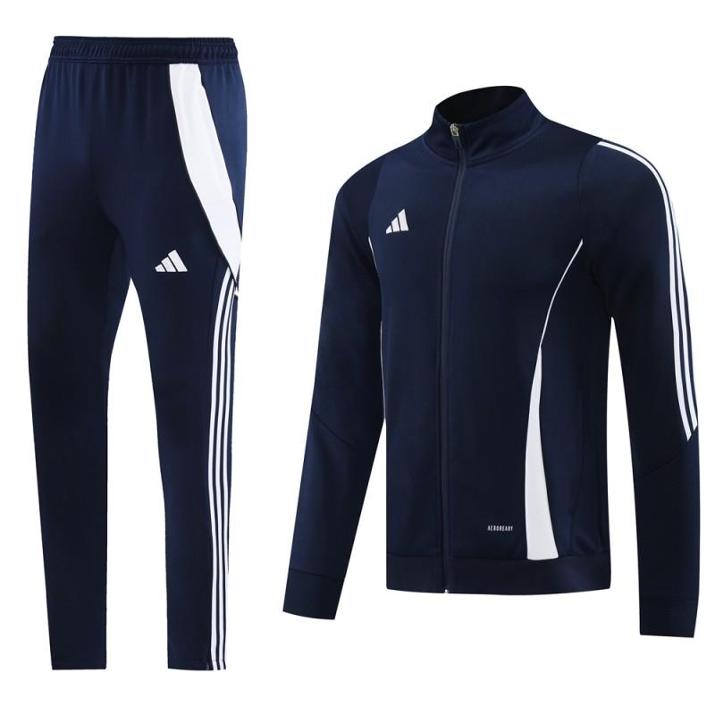 2024 Adidas Navy/White Full Zipper Jacket+Pants