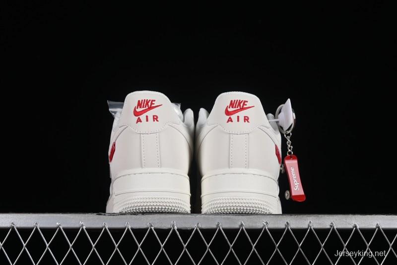 Supreme x Nike Air Force 1'07 Low Off-White Casual Skate Shoes with Zoom Air Cushion - HD1968-007