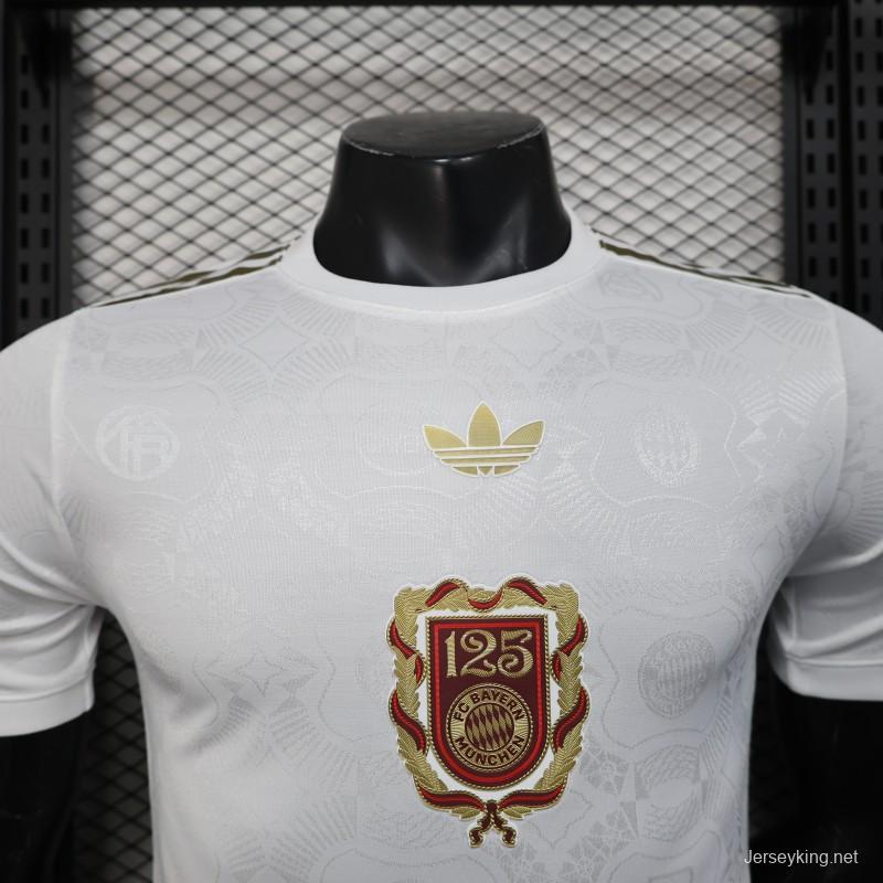 Player Version 25/26 Bayern Munich White with 125th Anniversary Emblem Jersey