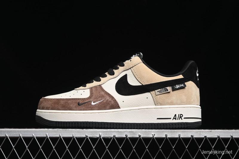 Nike Air Force 1 '07 Low The North Face x Stussy Collaboration - Black Brown Coffee Casual Sneakers - KK1988-018