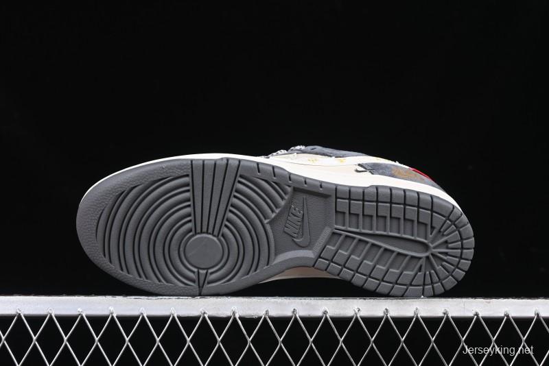 Nike SB Dunk Low Supreme Snake Year Collaboration White Hook Anniversary High-End Custom Low-Top Casual Skate Shoes - DM6868-016