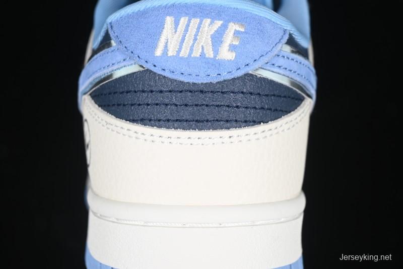 Nike SB Dunk Low Lightning Collaboration - Light Blue Swoosh Anniversary Custom Low-Top Casual Skate Shoes - LW1818-107