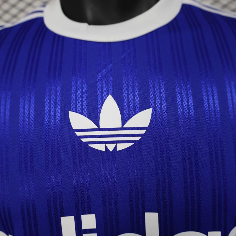 Player Version 2025 Adidas Blue with Striped Design Jersey