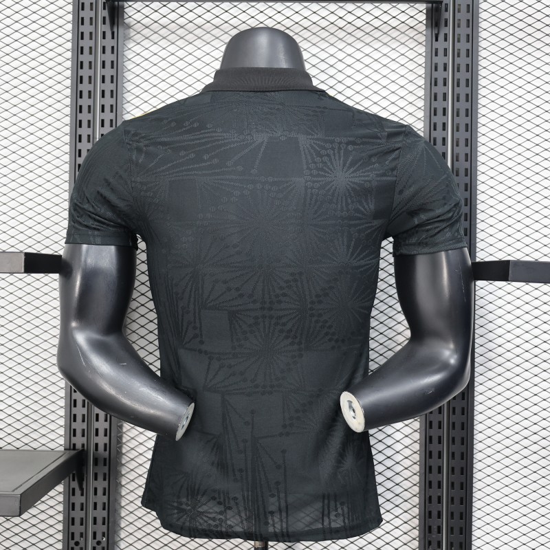 Player Version 2025 Mexico Black with Traditional Pattern Design Jersey