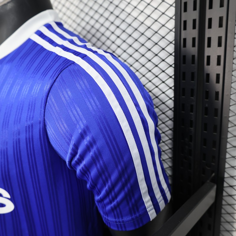 Player Version 2025 Adidas Blue with Striped Design Jersey