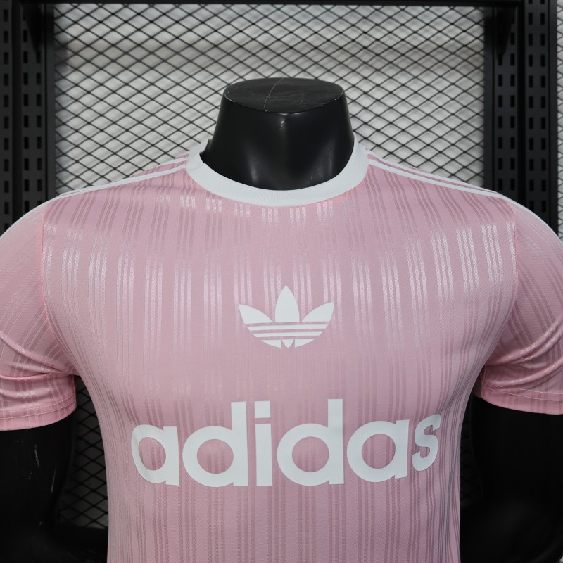 Player Version 2025 Adidas Light Pink Vertical Stripes Jersey