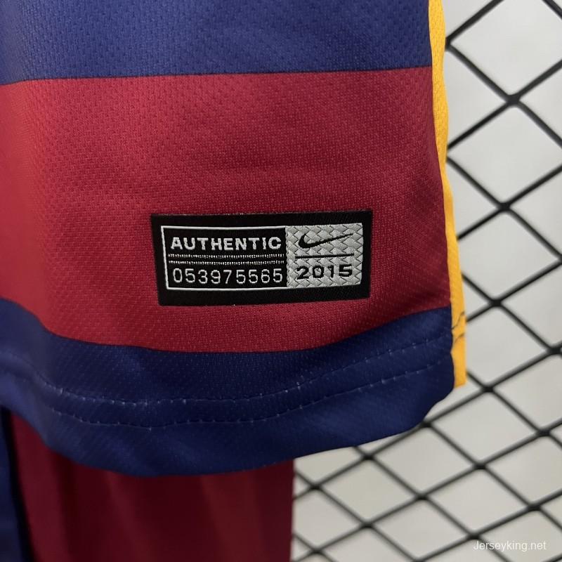 Retro 15/16 Kids Barcelona Home Size 16-28 Jersey