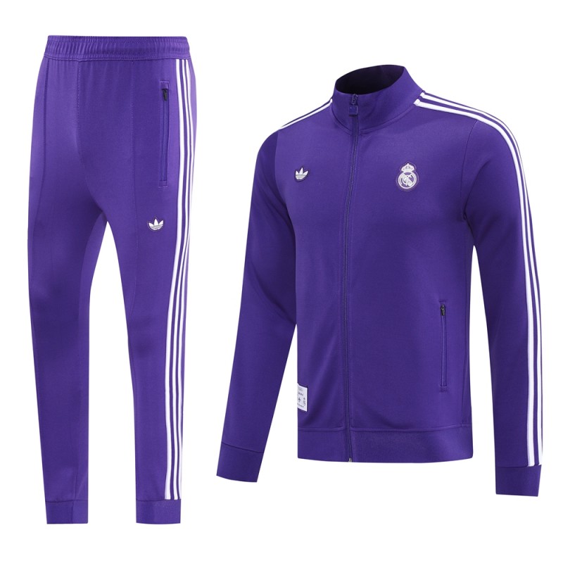 25/26 Real Madrid Purple Full Zipper Jacket +Long Pants