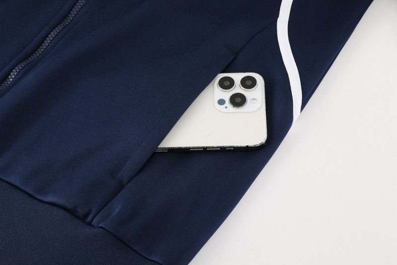 25/26 Real Madrid Navy/Grey Full Zipper Jacket +Long Pants