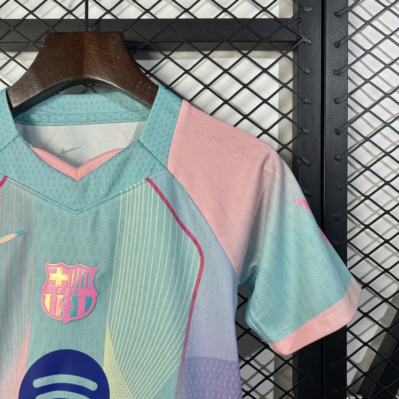25/26 Kids Barcelona Blue Gradient with Spotify Jersey