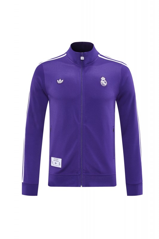 25/26 Real Madrid Purple Full Zipper Jacket +Long Pants
