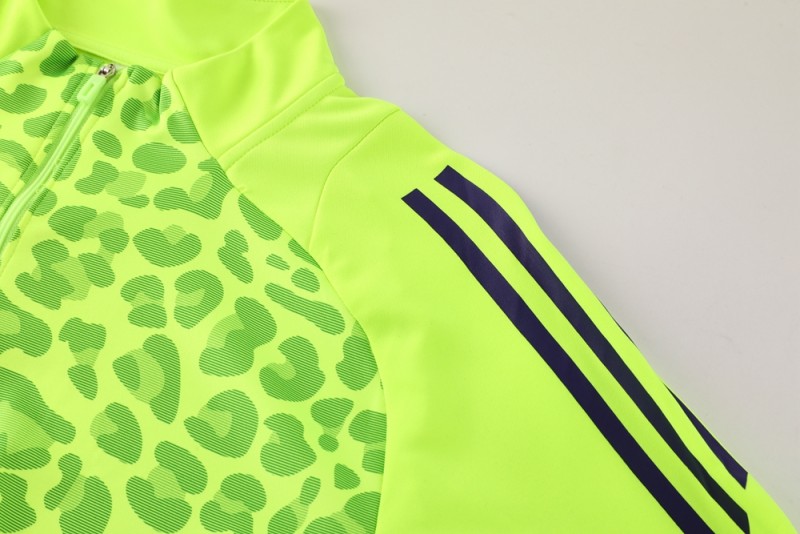 2025 Adidas Purple/Neon Green Half Zipper Jacket +Long Pants