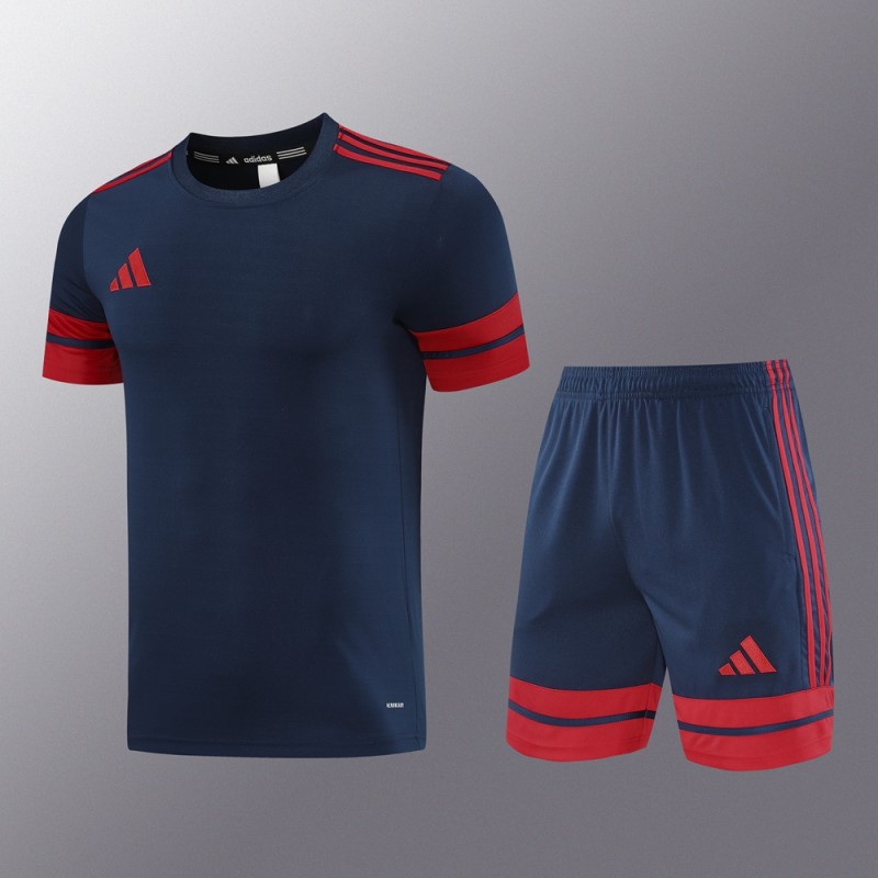 2025 Adidas Black/Red Short Sleeve Jersey+Shorts