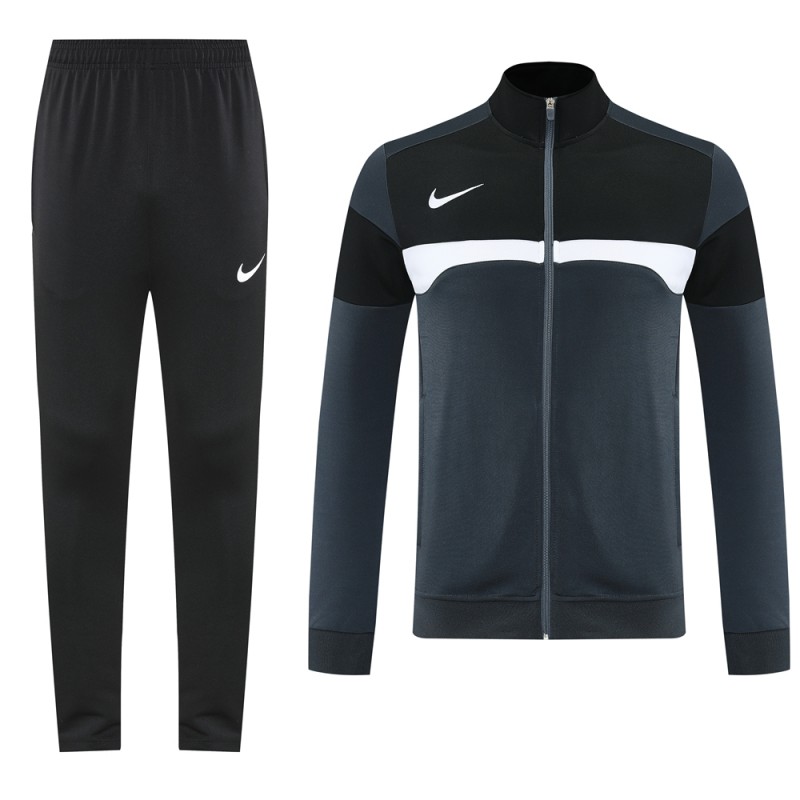 2025 Nike Black/Deep Grey Full Hoodie Zipper Jacket +Long Pants